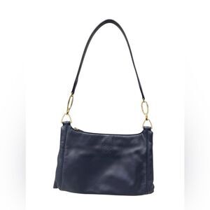 Loewe Navy Blue Supple Nappa Leather Vintage Small Baguette Shoulder Bag
